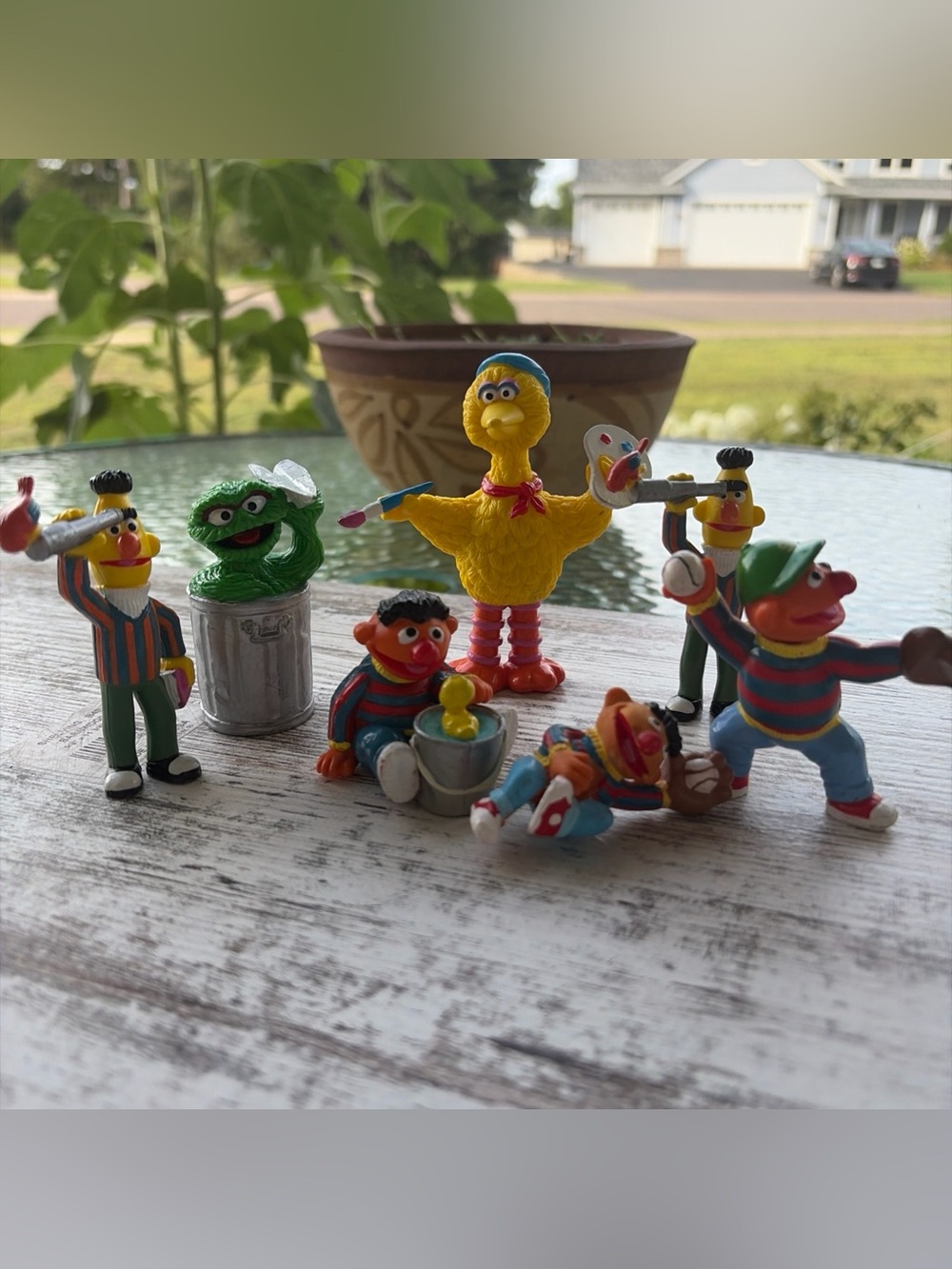 VTG Sesame Street Mini PVC Figurine Set - Yellow Big Bird & Friends
